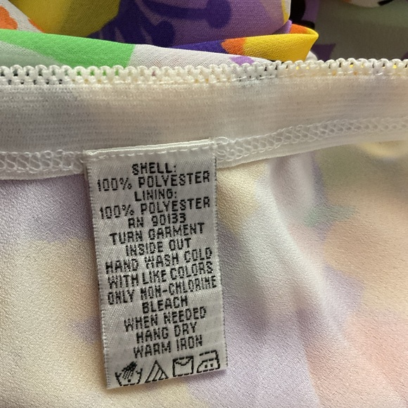 Vintage Bob Mackie Wearable Art Floral A-Line Skirt Plus Size 1X Purple Yellow - Picture 8 of 8